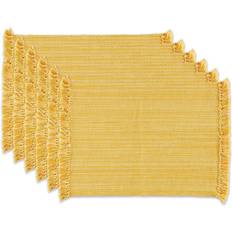 Yellow Place Mats DII Variegated Tabletop Collection Placemat Set 3x19 Apricot 6 Piece Place Mat Multicolour, Yellow (48.26x35.56cm)