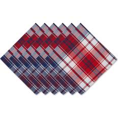 Red Cloth Napkins Design Imports DII Americana Plaid Cloth Napkin Multicolor, White, Red, Blue (50.8x50.8)