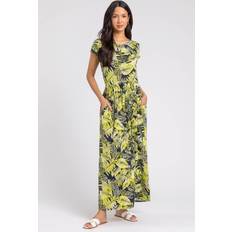 Long Dress - Yellow Dresses Roman Tropical Print Jersey Maxi Dress