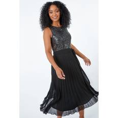 Roman Petite Embellished Pleated Midi Dress