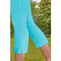 Turquoise Trousers Roman Cropped Stretch Trouser - Turquoise