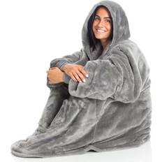 Kanguru Fluffi Felpa Hoodie Couverture Gris (95x95cm)