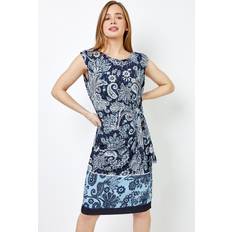 Roman Petite Paisley Print Tie Waist Dress