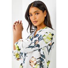 Roman Longline Button Detail Floral Print Top