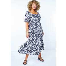 Roman Curve Stretch Waist Midi Dress