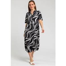 Roman Petite Swirl Print Shirt Dress