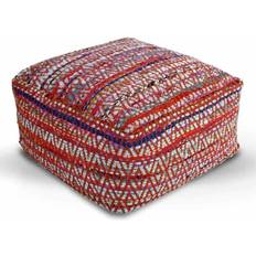 Mehrfarbig Sitzpuffs Homescapes Multi-Colour Chindi Square Bean Filled Pouffe