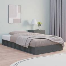 vidaXL Sängynrunko Harmaa 135x190 cm Double Täysi