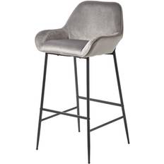 Silver Chairs Homescapes Eton Velvet Luxury Bar Stool