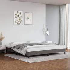vidaXL 200x200 cm Kunstlæder Grå Sengeramme