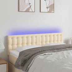 Beige Kopfteile vidaXL LED Creme Stoff Creme Kopfteil