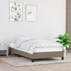 vidaXL 100x200 cm Stof Gråbrun Sengeramme