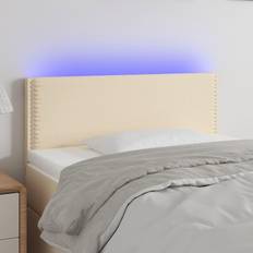 vidaXL med LED-lys 100x5x78/88 cm Stof Cremefarvet Sengegavl
