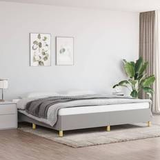 vidaXL Bedframe Stof Lichtgrijs 200x200 cm