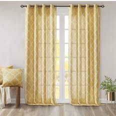 Madison Park Saratoga Single Window Curtain Light 50x95 Yellow White