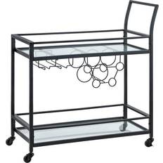 Glass - Silver Trolley Tables Firstime Francesca Trolley Table 13x30"