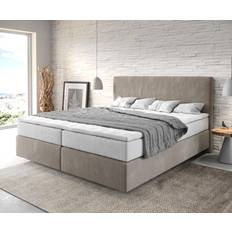 Beige Continentaal Bedden DeLife Boxspringbett Dream-Well 180x200 cm Beige