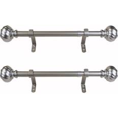 Grey Curtain Accessories Decopolitan Curtain Rod Metal Antique Silver 12 to 20 Inches