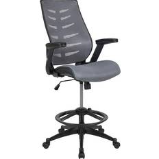 Casters Chairs Flash Furniture High Back Mesh Spine-Back Ergonomic Drafting Ring Office Chair