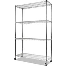 Casters Shelves Alera 4-Shelf NSF Certified Wire Kit Shelving System