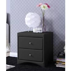 Leathers Bedside Tables Baxton Studio Dorian Black Bedside Table