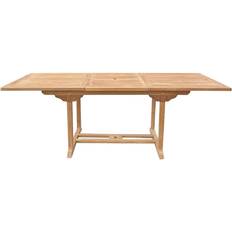 Beliani Traditional Extending Garden Table Acacia Wood 220 x 90 cm Parasol Hole Java