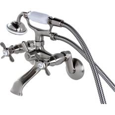 Kingston Brass KS286SN Essex Wall Mount Clawfoot Tub Faucet with Hand Brushed Nickel