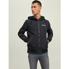 Jack & Jones Herren Jjerush Blocking Hood Bomber Noos Jacke, Schwarz