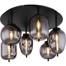 Globo Smoky 6 Semi-flush Black Light Ceiling Flush Light