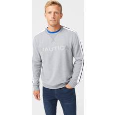 Nautica Men Jumpers Nautica Big & Tall Logo Fleece Sweatshirt Stone Grey Heather