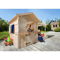 Spielplätze Weka Tabaluga Kinderspielhaus Spielplatz mit Sandkasten, Braun/Natur