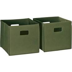 2 Pc Folding Storage Bin Set Olive