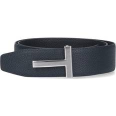 Blue - Man Belts Tom Ford Navy & Black Reversible T Icon Belt 3LN01 DARK NAVY BL