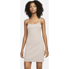 Nike Women's Sportswear Essential Ribbed Dress Diffused Taupe/White