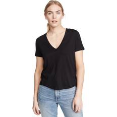 Veronica Beard Cindy V-Neck Tee Black Black