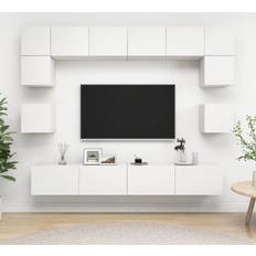 Tv schrank vidaXL 8-tlg TV-Schrank-Set Weiß Holzwerkstoff Fernsehschrank