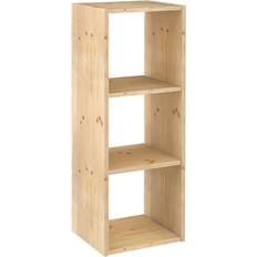 Naturel Étagères à livres Etagère 3 Cases Bois 105.4 cm Dinamic-3 Étagère à livres