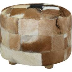 Pufs vidaXL De Piel Genuina Redondo 50x50x45 cm - Multicolor Puf