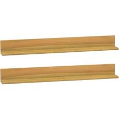 Mensole da Parete vidaXL Wall Shelves 2 pcs 35.4'x3.9'x3.9' Solid Wood Teak Mensole da Parete