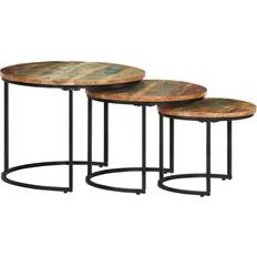 vidaXL Tables 3 Pcs Solid Reclaimed Wood Nesting Table