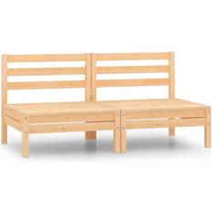 Sofás y Bancos de Exterior vidaXL Patio Middle Sofas 2 pcs Solid Pinewood Sofá Modular