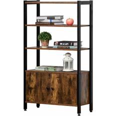 Doors Shelves Homcom Industrial Rustic Brown Book Shelf 120cm