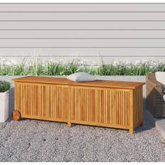 Boîtes de rangement pour decks vidaXL Boíte De Rangement De Jardin Avec Roues 150x50x58 cm Bois Acacia