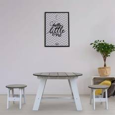 Axi Ensemble table et 2 tabourets Picnic ronds Blanc Gris