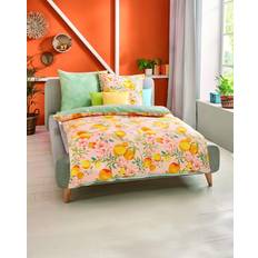 Naranja Ropa de Cama Kaeppel Mako-Satin Bettwäsche 155x220 Orange Blossom Mandarine Funda nórdica Naranja