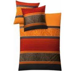 Kleine Wolke Bettwäsche »Cambridge«, Mako-Satin, 2 Bettbezug Rot, Orange (200x135cm)