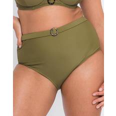 Green Bikinis Curvy Kate Retro Sun High Waist Bikini Brief Olive