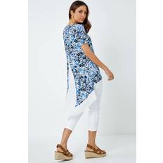 Roman Floral Print Chiffon Hem Tunic