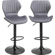 Furniture Homcom Set Of 2 Touch Bar Stool