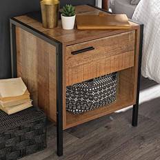 LPD Furniture Bedside Tables LPD Furniture Rustic Oak Industrial Bedside Table